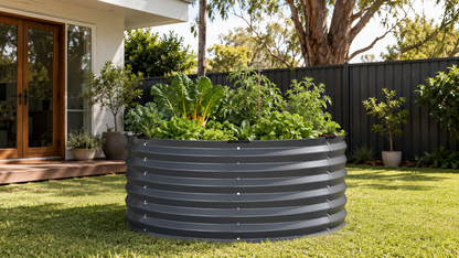 Round Galvanised Raised Garden Bed (90cm x 45cm)