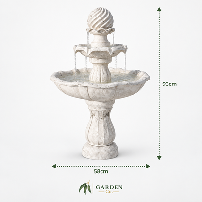 Solar Powered Water Feature 3-Tier Fountain Bird Bath