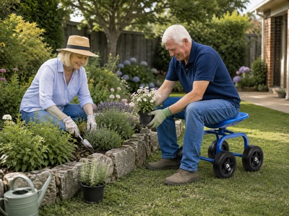 Rolling Garden Seat - Blue