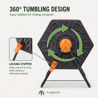 Image of 360 degree turning in compost tumbler