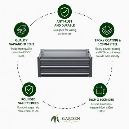 Compact Galvanised Raised Garden Bed