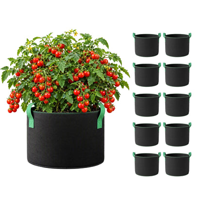 Green Fingers 15 Gallon Grow Bags 300gsm thick Aeration Fabric Pots 10 Pack