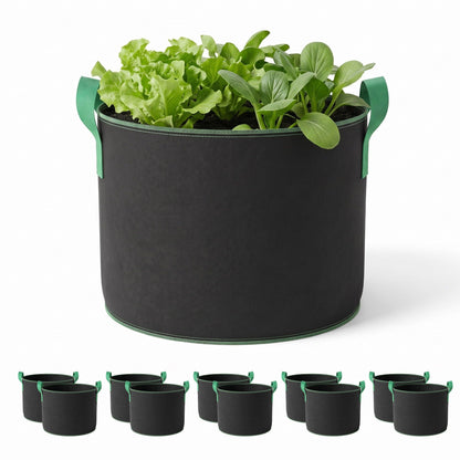 Green Fingers 20 Gallon Grow Bags 300gsm thick Aeration Fabric Pots 10 Pack