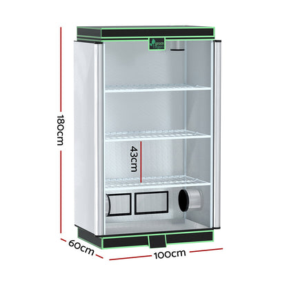 Green Fingers Grow Tent 100x60x180cm 4 Tiers Kits Hydroponics Indoor Grow System