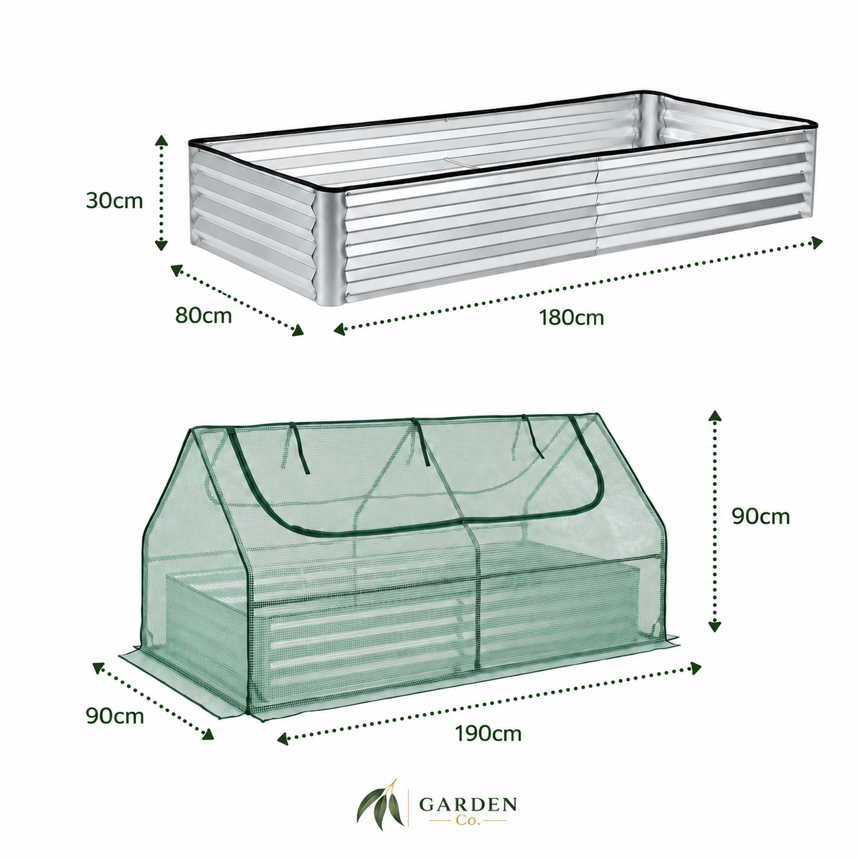 Raised Garden Bed With Greenhouse Green