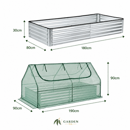 Raised Garden Bed With Greenhouse Green