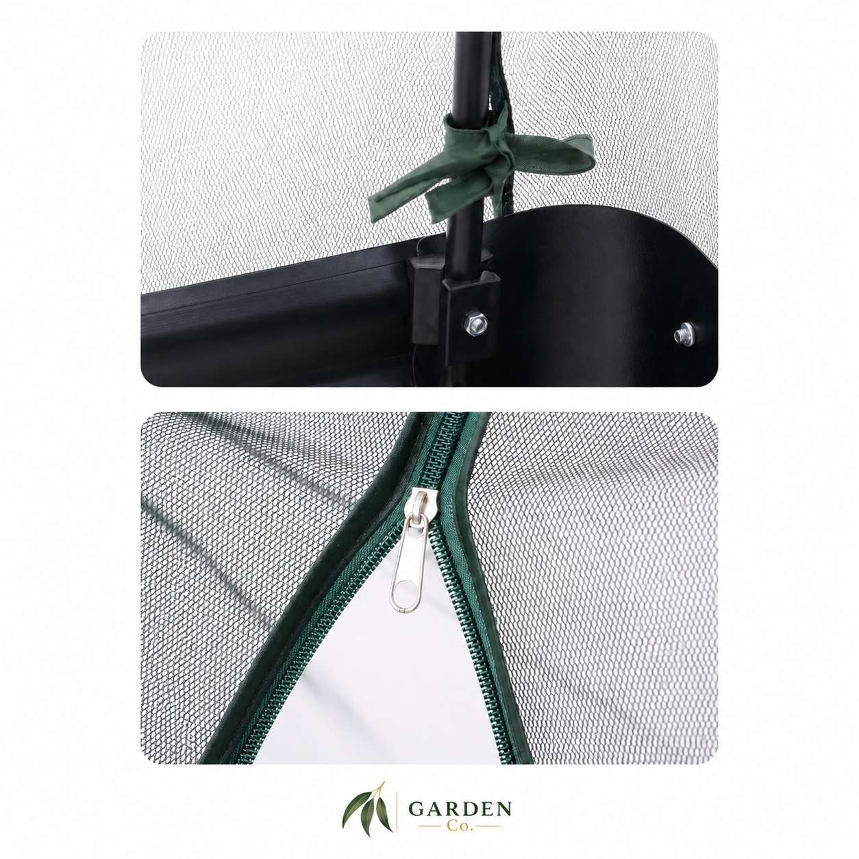 Features of netting on white background