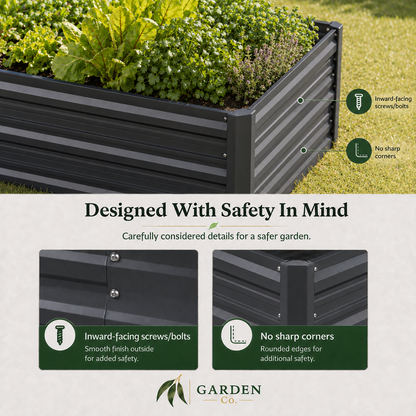 2-in-1 Medium Steel Garden Bed - Extra Deep (Assorted Dimension Options)