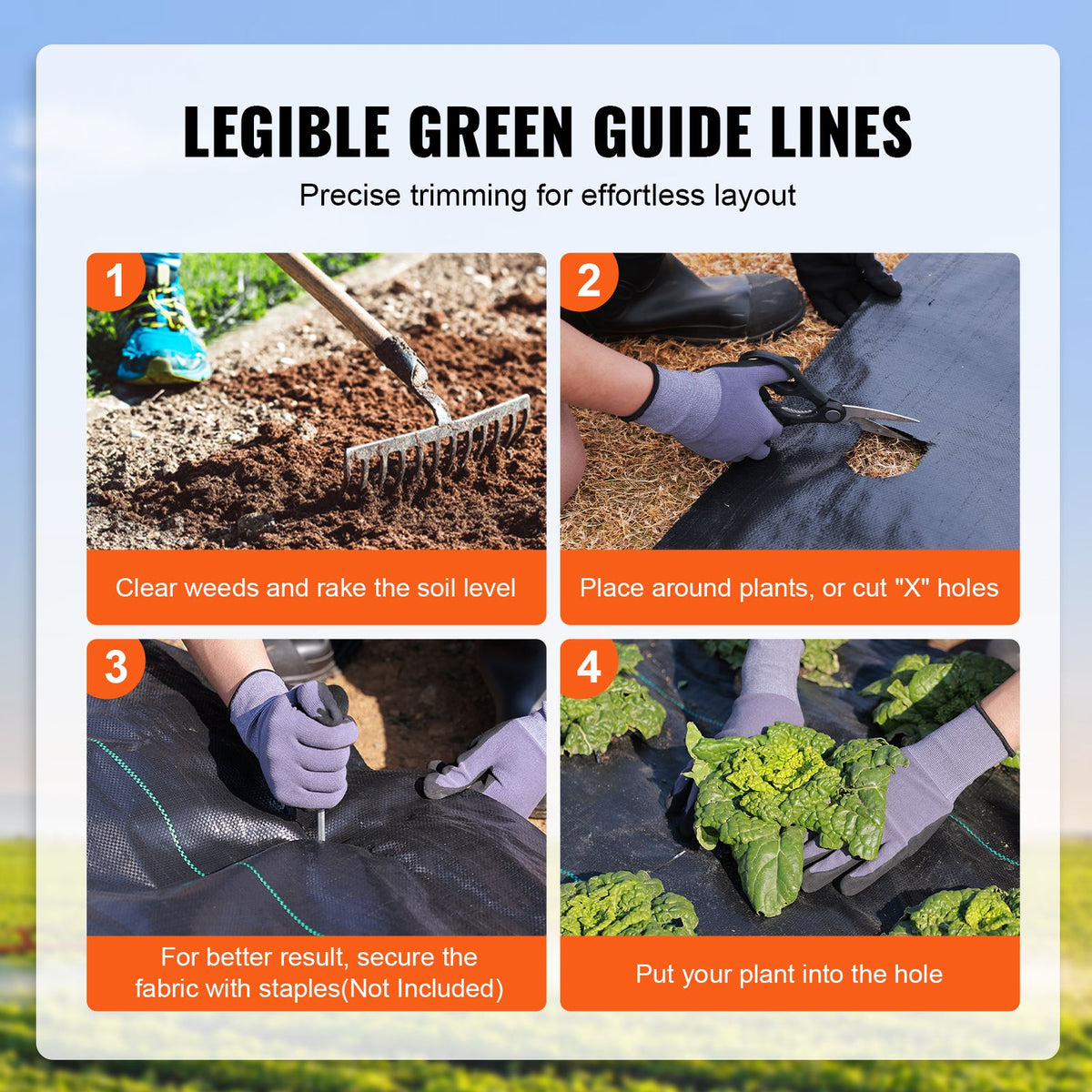 Weed Barrier Landscape Fabric, 4*50FT Heavy Duty Garden Weed Fabric, Woven PP Weed Control Fabric, Driveway Fabric, Geotextile Fabric for Landscaping, Ground Cover, Weed Blocker Weed Mat, Black