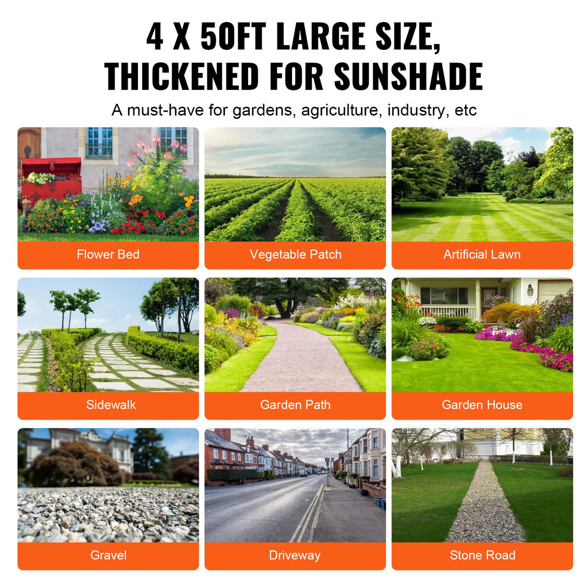 Weed Barrier Landscape Fabric, 4*50FT Heavy Duty Garden Weed Fabric, Woven PP Weed Control Fabric, Driveway Fabric, Geotextile Fabric for Landscaping, Ground Cover, Weed Blocker Weed Mat, Black