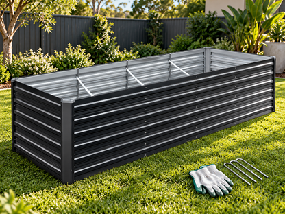 2-in-1 Medium Steel Garden Bed - Extra Deep (Assorted Dimension Options)