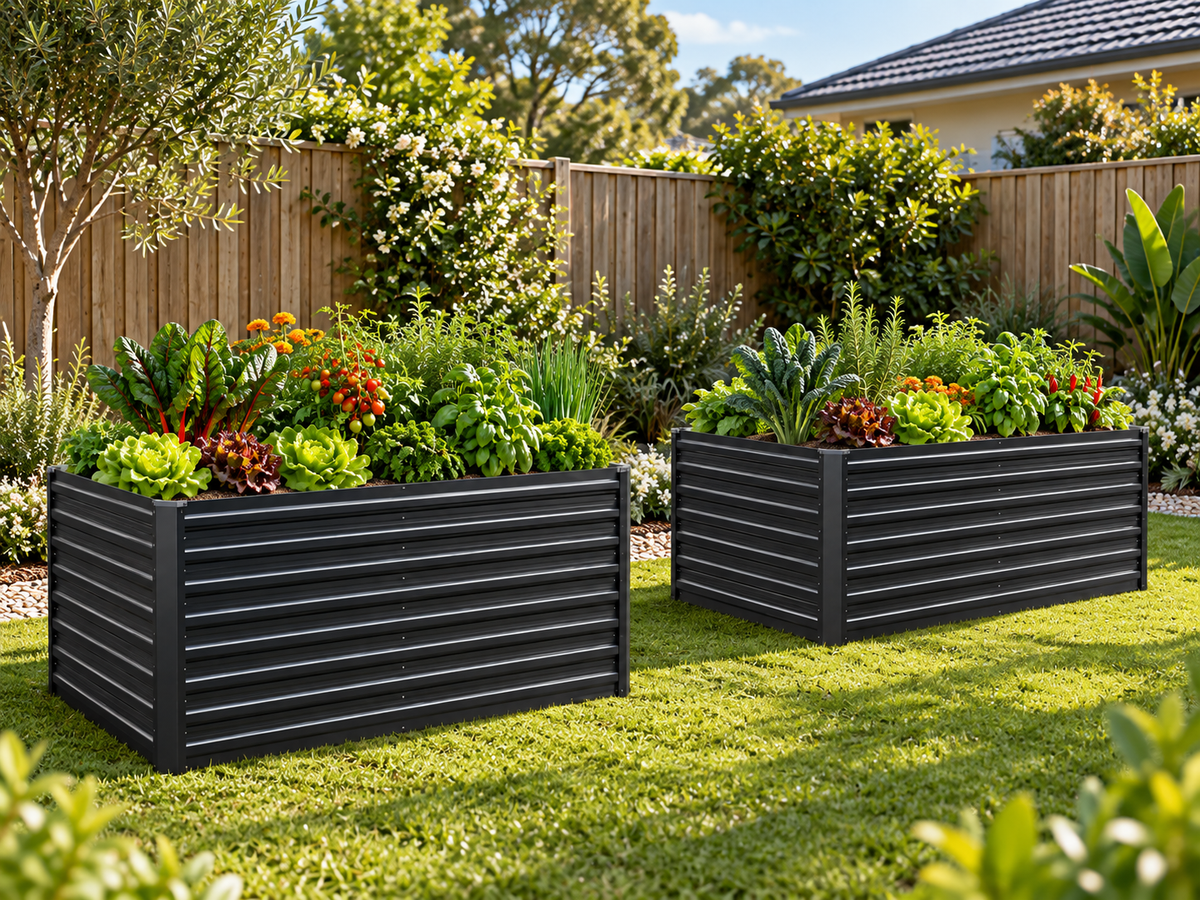 2-in-1 Medium Steel Garden Bed - Extra Deep (Assorted Dimension Options)