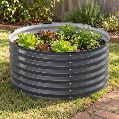 Round Galvanised Raised Garden Bed (90cm x 45cm) - Bolt Assembly