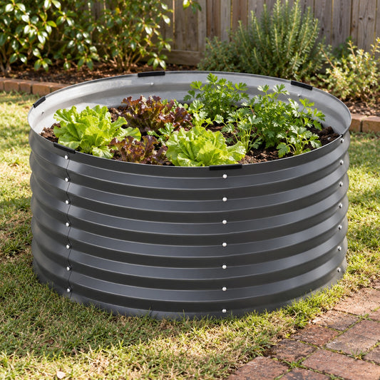 Round Galvanised Raised Garden Bed (90cm x 45cm) - Bolt Assembly