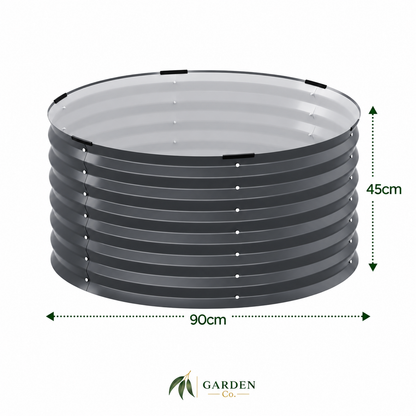 Round Galvanised Raised Garden Bed (90cm x 45cm) - Bolt Assembly